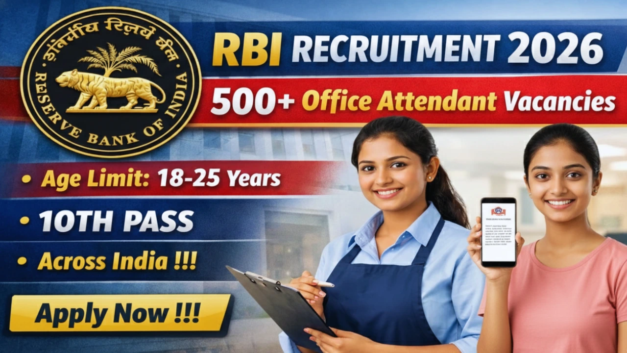 Reserve Bank of India Office Attendant Recruitment 2026